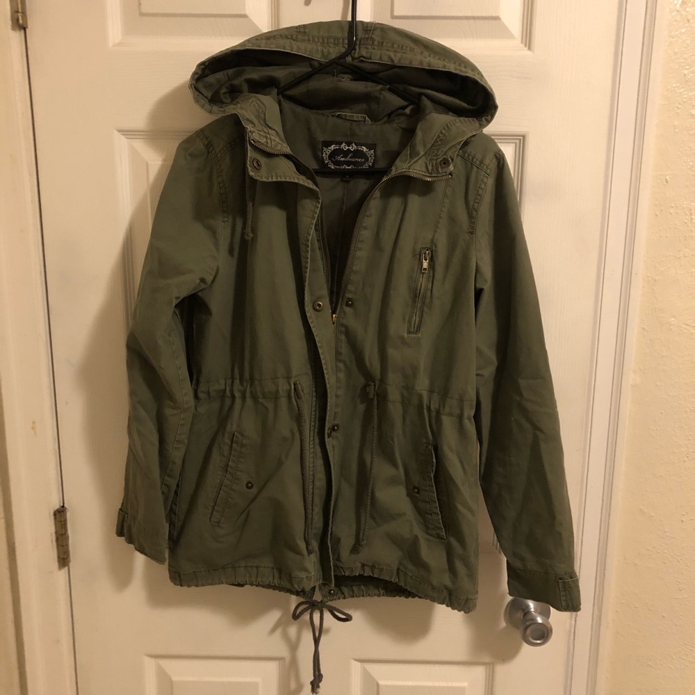 Green military style jacket